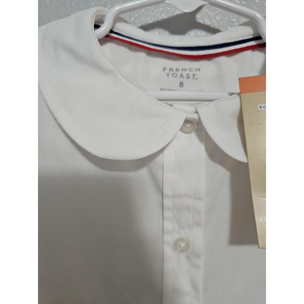 Girls White School Uniform Button Down Shirt Size 8 - Picture 3 of 7